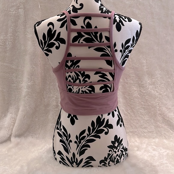 NWOT Victoria’s Secret Sport Mauve Unlined Lattice Back Lounge Bralette - Picture 3 of 4